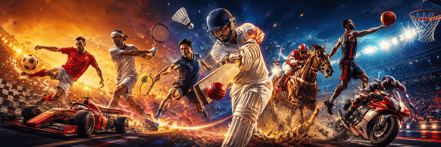 Laser247 online sports platform featuring football, cricket, tennis, basketball, F1, horse racing and motorcycle racing