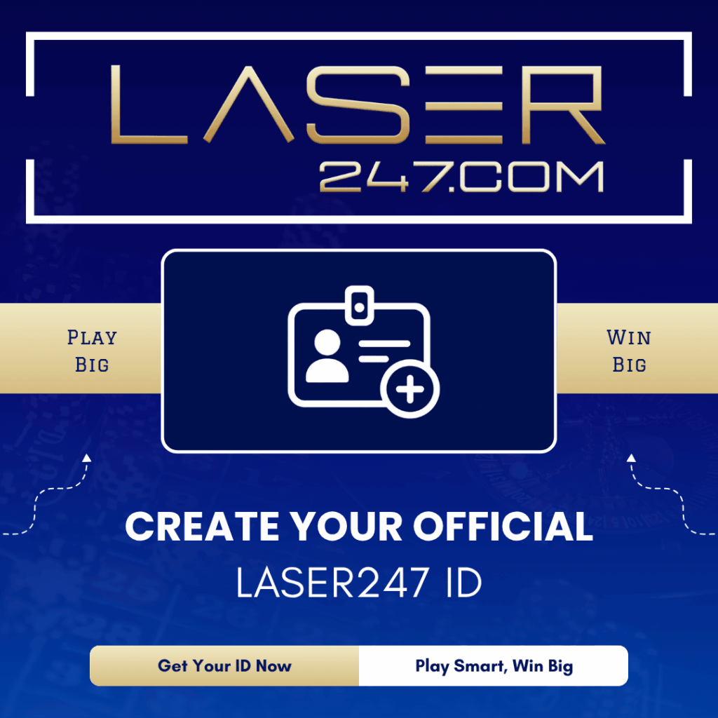 Create your official Laser247 ID graphic with ID badge and add user icon for gaming account registration