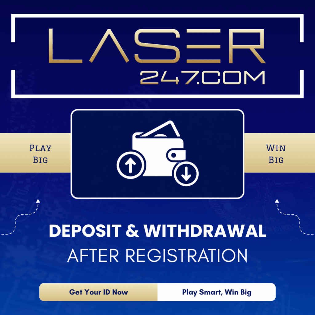 deposit and withdrawal after registration graphic with wallet and transaction arrows for gaming ID
