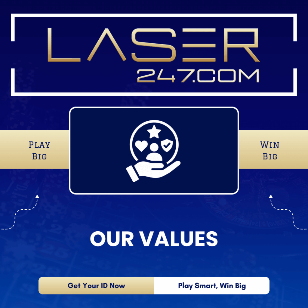 Our values at Laser247 - trusted and user-focused online betting platform