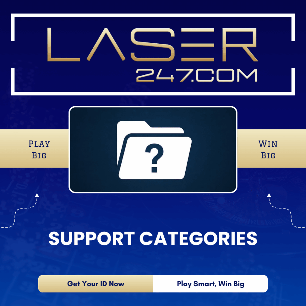 Laser247 support categories - help and support sections